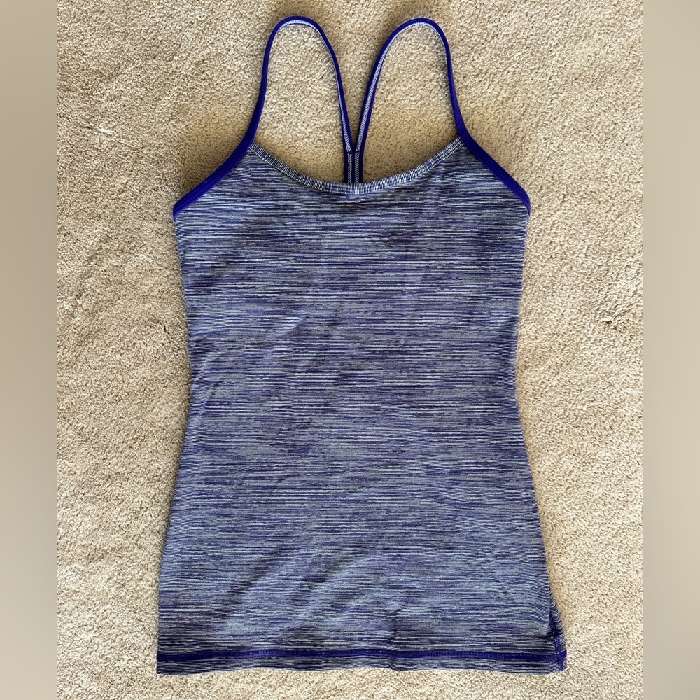 Lululemon Heathered purple tank top with Strappy Back